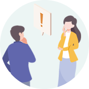 人と人の間にバチバチマーク イラスト